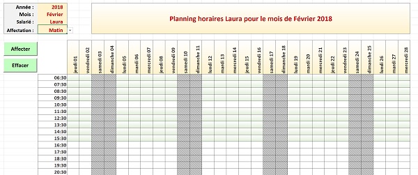 Créer planning et calendrier automatiquement avec Excel