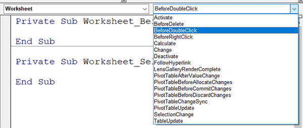 Déclencher un code VBA Excel au double clic sur une cellule de la feuille
