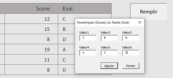 Remplir automatiquement un tableau Excel avec un formulaire d-ajout VBA