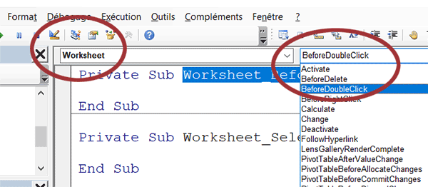 Exécuter des actions Excel en VBA au double clic sur une cellule de la feuille