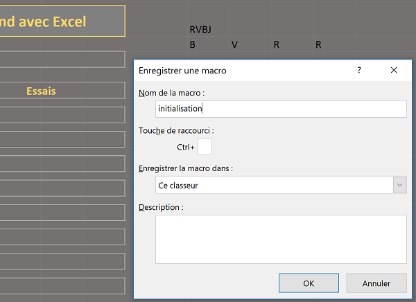 Créer macro Excel pour enregistrer actions à reproduire automatiquement