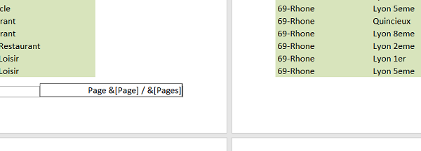 Numéroter pages pour impression feuilles Excel avec nombre total