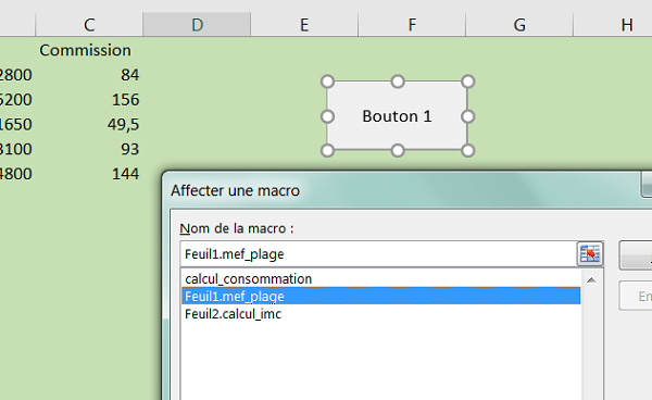 Bouton sur feuille Excel pour déclencher macro VBA