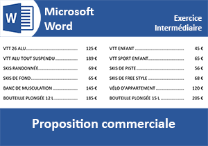 Exercice Word, proposition commerciale