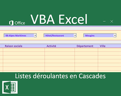 Listes déroulantes liées en cascade en VBA Excel