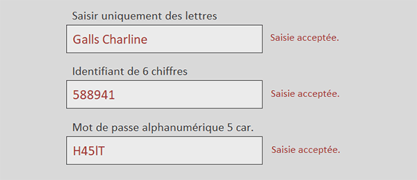 Mot de passe Access avec lettres majuscules, minuscules et chiffres