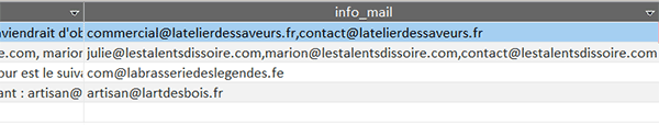 Ranger les adresses mail dans un champ de la table Access en VBA
