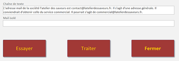 Formulaire VBA Access pour extraire les adresses mails des champs de textes