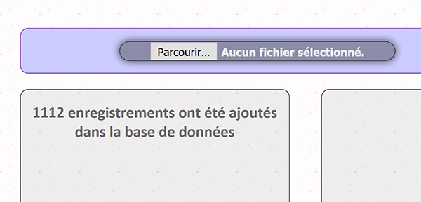 Confirmation Php du succès de la requête ayant inséré les enregistrements externes en base de données MySql