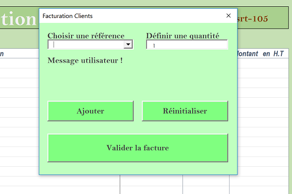 Facturation automatisée Excel pour archivage, traçabilité et protection en VBA