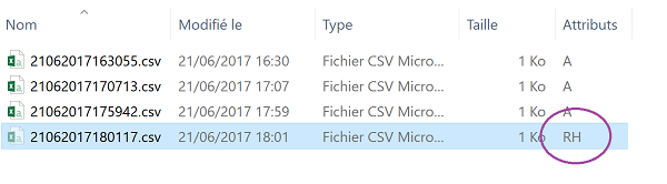 Attributs de fichiers externes visibles dans explorateur Windows, modifiés par le code Visual Basic