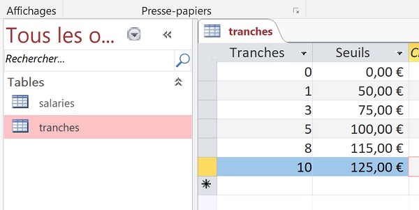 Table Access des valeurs proches à trouver et extraire par requête simulant une fonction Excel RechercheV