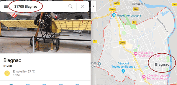 Localiser un lieu sur Google Maps par recherche sur code postal et ville