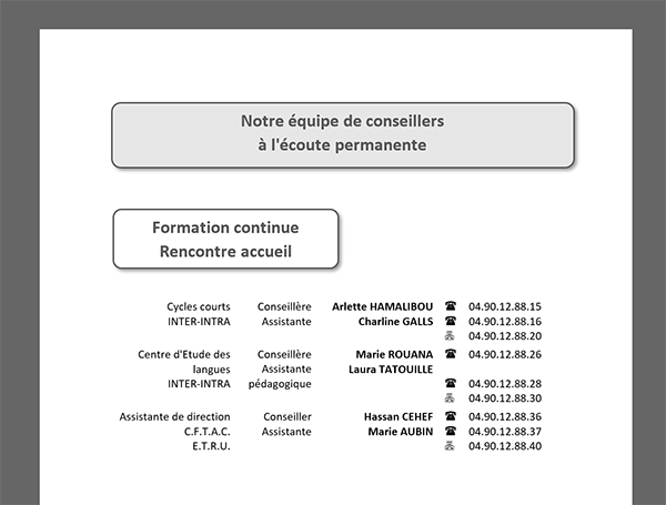 Dimensions des éléments du document Word adaptés automatiquement à la largeur de la page