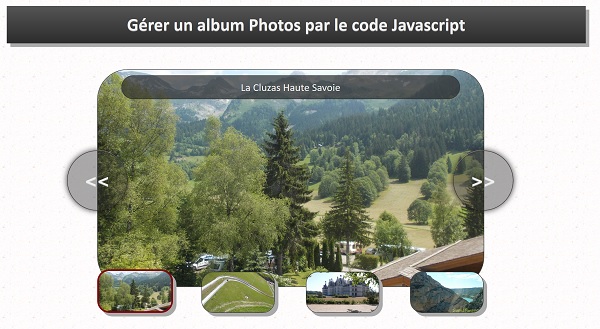 Album photos dynamique pour site internet à concevoir en Javascript