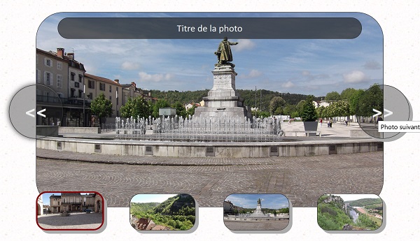 Navigation au travers des images par code Javascript pour faire défiler photos