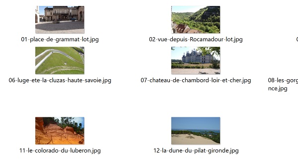 Images dans sous dossier relatif pour application internet album photos Javascript