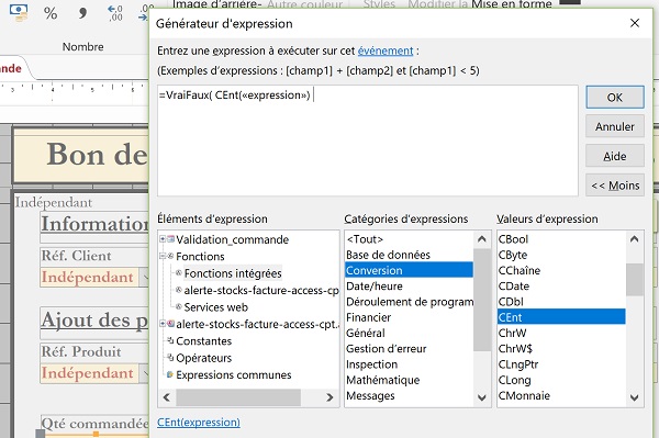 Fonctions Access pour convertir en nombres les textes des contrôles de formulaire afin de les comparer