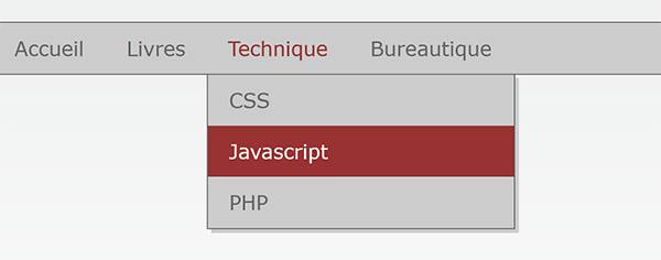 Menus Css avec sous menus