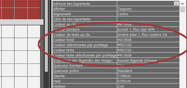 Propriétés Access pour changer automatiquement les couleurs des boutons sur un formulaire