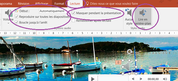 Paramétrer un son pour lecture arrière-plan non visible