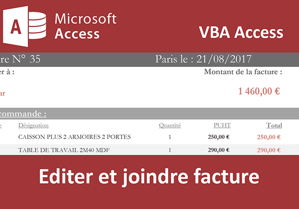Editer et joindre la facture du client par adresse mail avec le code Visual Basic Access