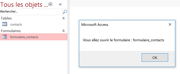 Déclencher code VBA sur ouverture du formulaire Access