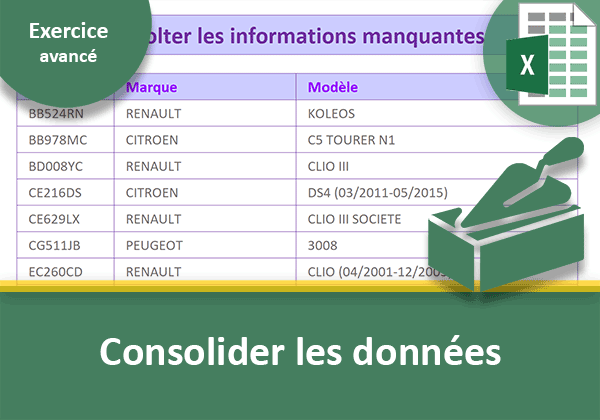 Exercice Excel sur la consolidation des données de tableaux