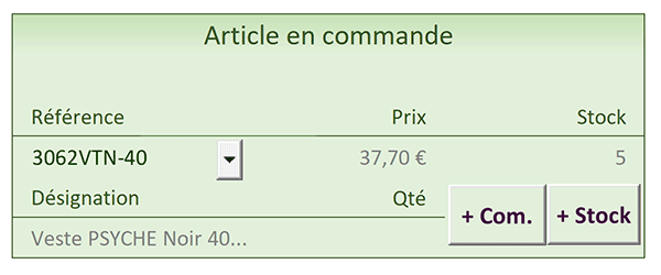 Charger les informations du produit au choix de la référence dans liste déroulante sur feuille Excel