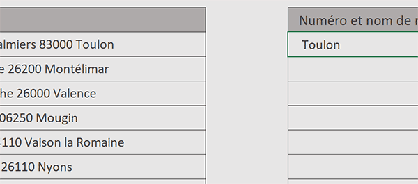 Prélever tout ce qui se situe après le code postal dans une adresse par formule Excel