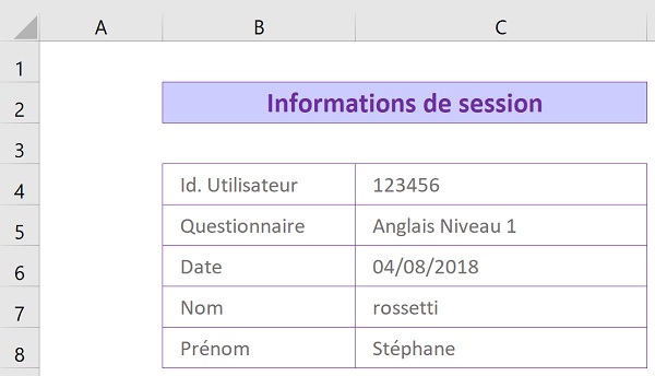 Données du candidat issues de base Access mémorisées dans feuille Excel pour consolidation par VBA