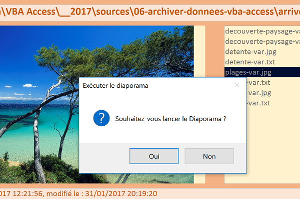 Exécuter ouverture formulaire par code Visual Basic Access