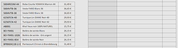 Tableaux isolés à réunir par formule Excel