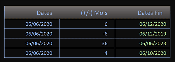 Ajouter ou soustraire des mois à une date avec la fonction Excel Mois.Decaler