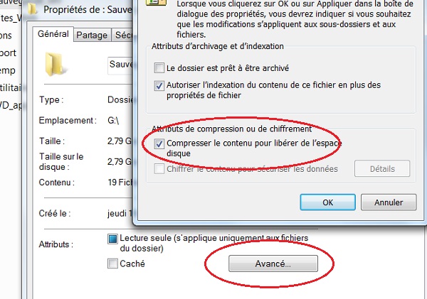 Compression Windows pour libérer espace disque dur