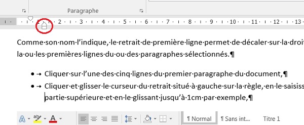 Retrait négatif pour décaler lignes sauf première