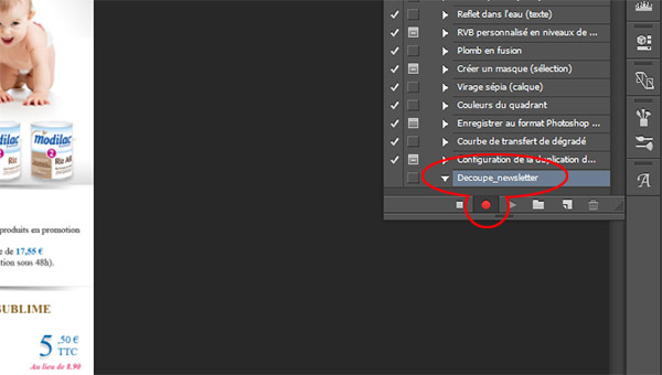 Enregistrer une action automatisée dans Photoshop