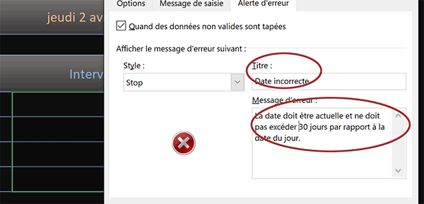 Personnaliser le message d-alerte pour contrôler la saisie de l-utilisateur