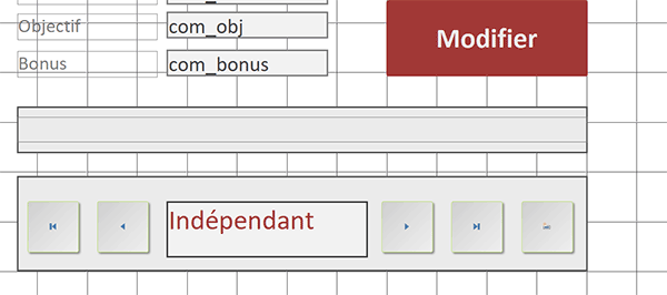 Mise en forme de la zone de texte avec couleur et épaisseur de bordure pour la barre de navigation Access