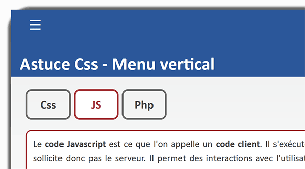 Masquer la barre de menu Css tant qu-elle n-est pas cliquée sur la page Html