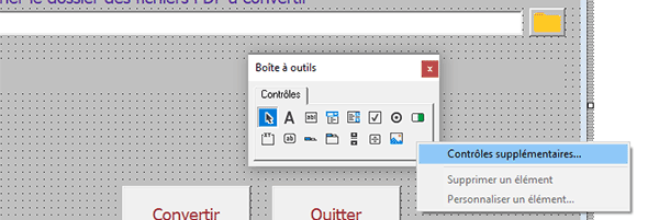 Chercher des contrôles supplémentaires pour un formulaire VBA Word
