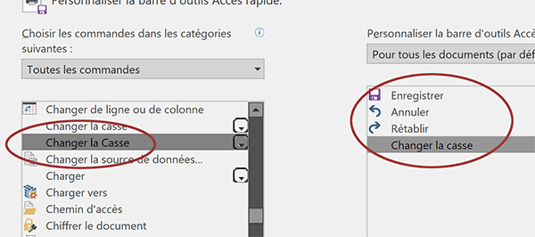 Ajouter les boutons pour changer la casse en majuscule et en minuscule dans Excel