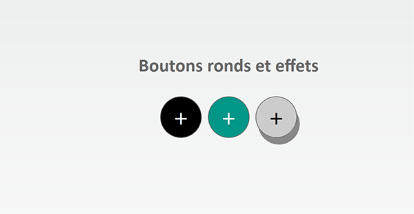 Boutons ronds Html avec ombres portées au survol de la souris grâce aux styles Css