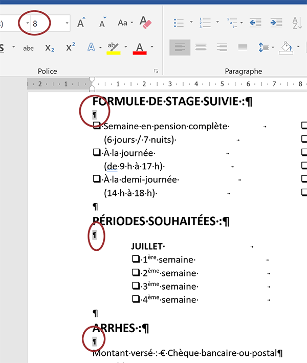 Réduire les espacements pour concevoir un document Word sur une seule page