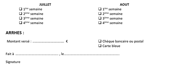 Zones inscription de réponse pour coupon de participation Word