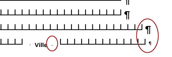 Fractionner et aligner les peignes entre eux pour présentation équilibrée du bulletin de participation Word