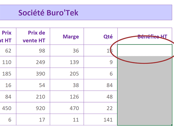 Présélection plage de cellules pour reproduire automatiquement formule Excel dynamique