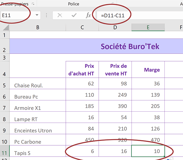 Références des cellules Excel suivent déplacement du calcul répliqué
