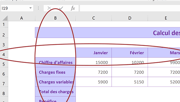 Tableau modèle Excel pour exercice sur le calcul des charges et bénéfices