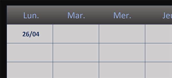 Calculer la date du dernier lundi avant le premier jour du mois suivant avec Excel
